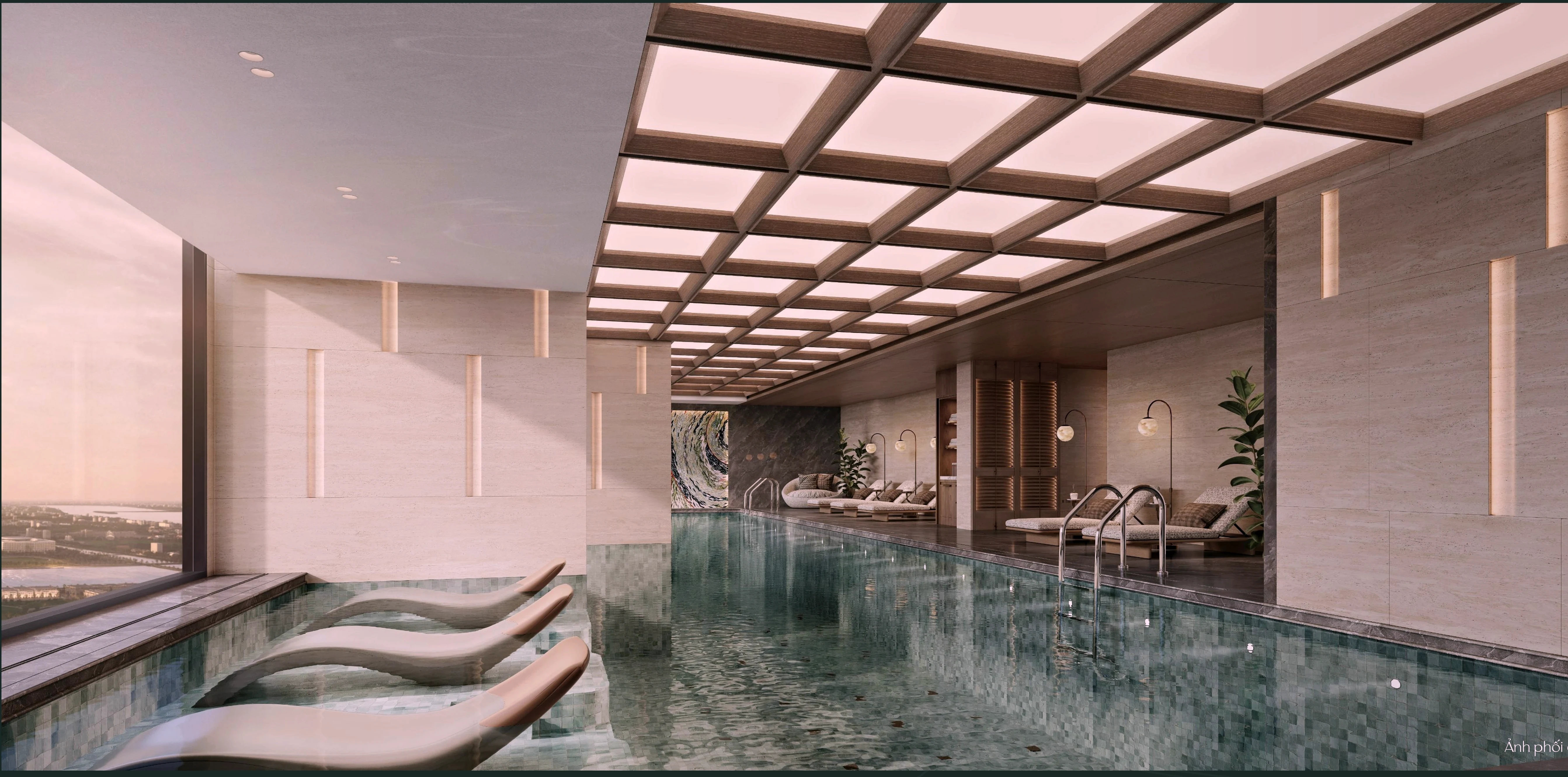 Bể bơi trong nhà tiện ích tham khảo tại Masteri Cao Xà Lá